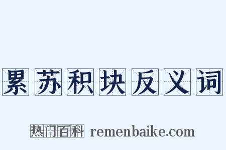 累苏积块反义词是什么意思的图片